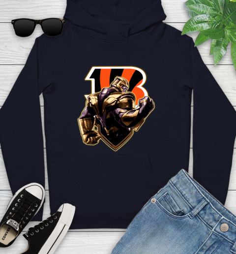 NFL Thanos Avengers Endgame Football Sports Cincinnati Bengals Youth Hoodie 4