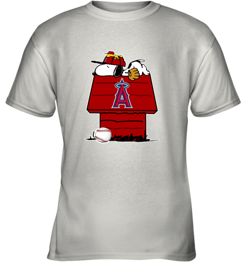 Los Angeles Angels Snoopy And Woodstock Resting Together MLB Youth T-Shirt