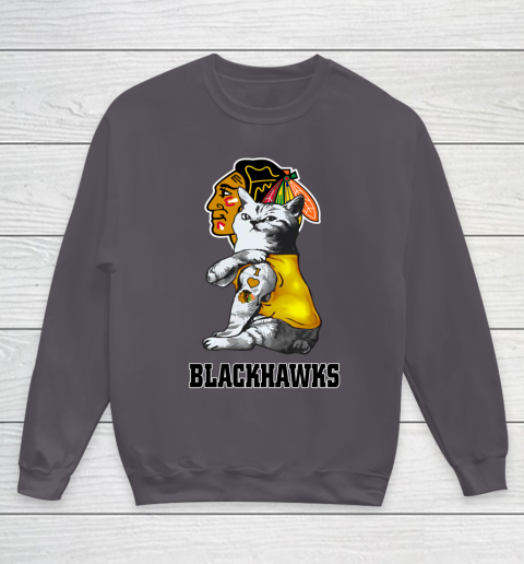 NHL My Cat Loves Chicago Blackhawks Hockey Youth Sweatshirt 5