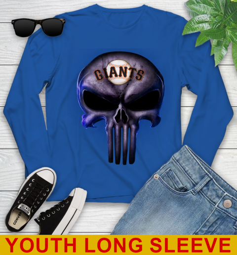 San Francisco Giants MLB Baseball Punisher Skull Sports Youth Long Sleeve 10