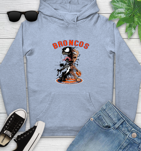 NFL Denver Broncos Football Venom Groot Guardians Of The Galaxy Youth Hoodie 10