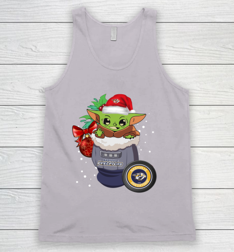 Nashville Predators Christmas Baby Yoda Star Wars Funny Happy NHL Tank Top 4