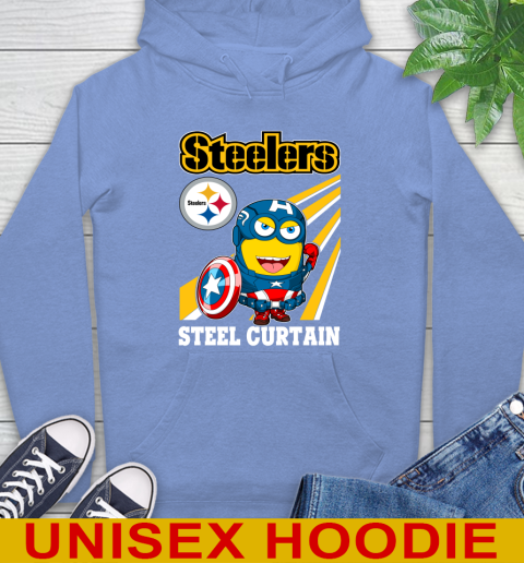 NFL Football Pittsburgh Steelers Captain America Marvel Avengers Minion Shirt Hoodie 11