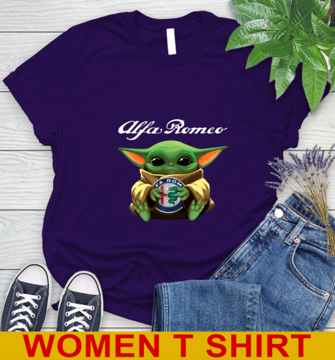 Star Wars Baby Yoda Hugs Alfa Romeo Car Shirt 88