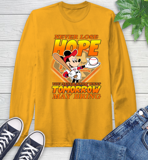 Philadelphia Phillies MLB Baseball Mickey Disney Never Lose Hope Long Sleeve T-Shirt 2