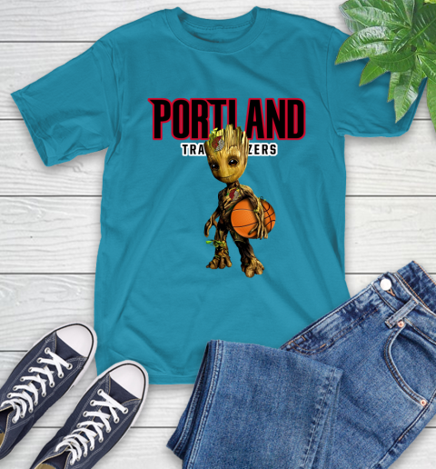 Portland Trail Blazers NBA Basketball Groot Marvel Guardians Of The Galaxy T-Shirt 8