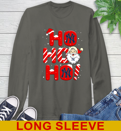 New York Yankees MLB Baseball Ho Ho Ho Santa Claus Merry Christmas Shirt Long Sleeve T-Shirt 10