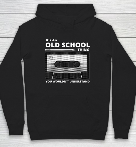 Old School 80s Cassette Tape Pencil Roll Fix Throwback Music Hoodie