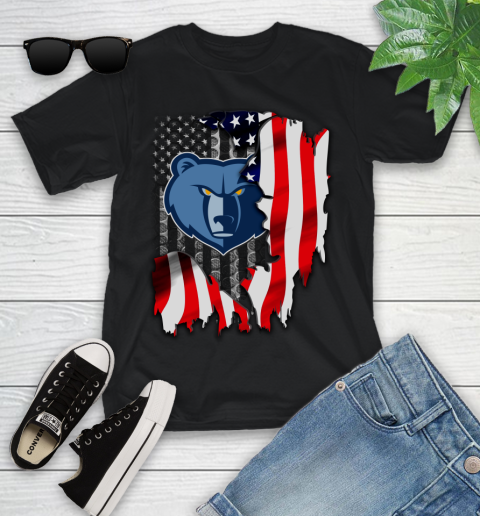 Memphis Grizzlies NBA Basketball American Flag Youth T-Shirt