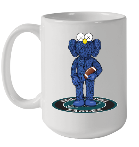 NFL Football Philadelphia Eagles Kaws Bff Blue Figure Shirt Ceramic Mug 15oz