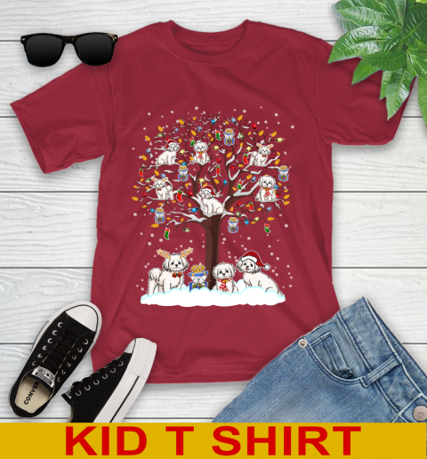Maltese dog pet lover light christmas tree shirt 108
