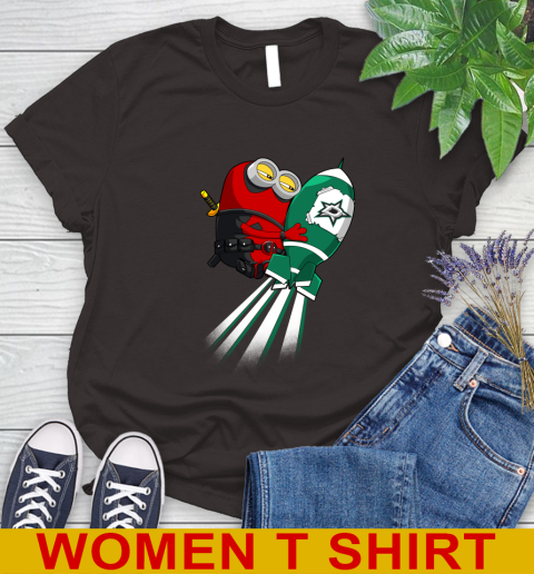 NHL Hockey Dallas Stars Deadpool Minion Marvel Shirt Women's T-Shirt 9