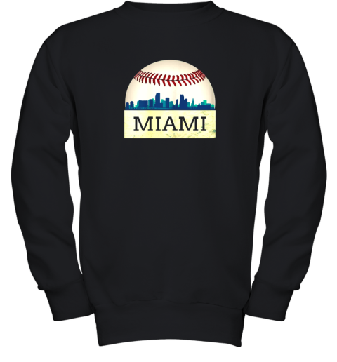 Miami Baseball Shirt Cool Marlin Skyline on Giant Ball Youth Sweatshirt