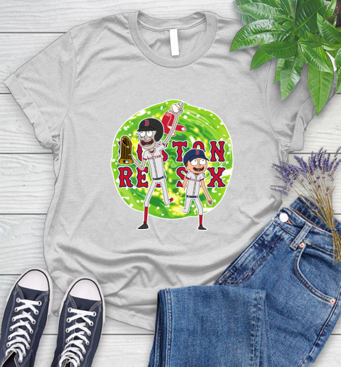 MLB Boston Red Sox Rick And Morty Commissioner's Trophy Baseball Sports Women's T-Shirt