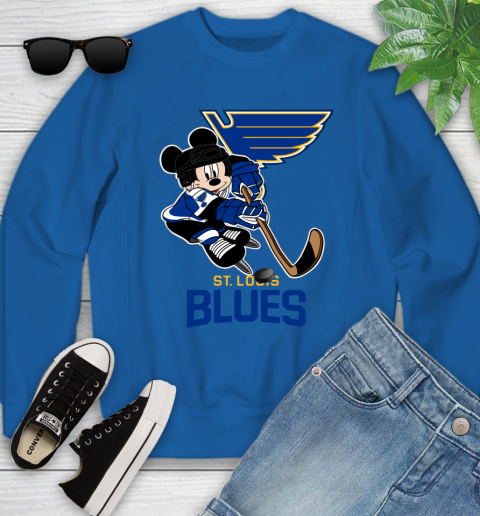 NHL St.Louis Blues Mickey Mouse Disney Hockey T Shirt Youth Sweatshirt 8