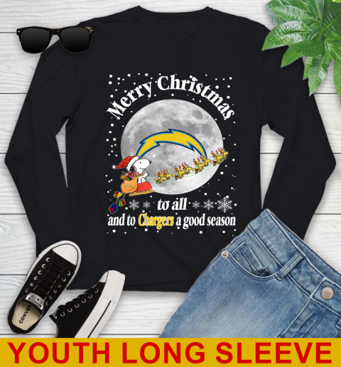 Los Angeles Chargers Merry Christmas To All And To Chargers A Good Season NFL Football Sports Youth Long Sleeve