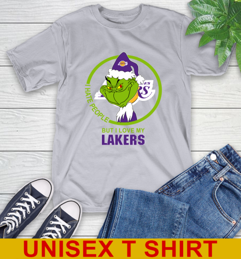 Los Angeles Lakers NBA Christmas Grinch I Hate People But I Love My Favorite Basketball Team T-Shirt 6