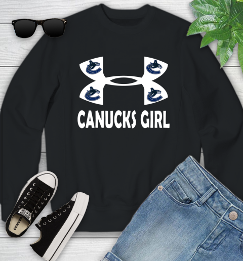 NHL Vancouver Canucks Girl Under Armour Hockey Sports Youth Sweatshirt
