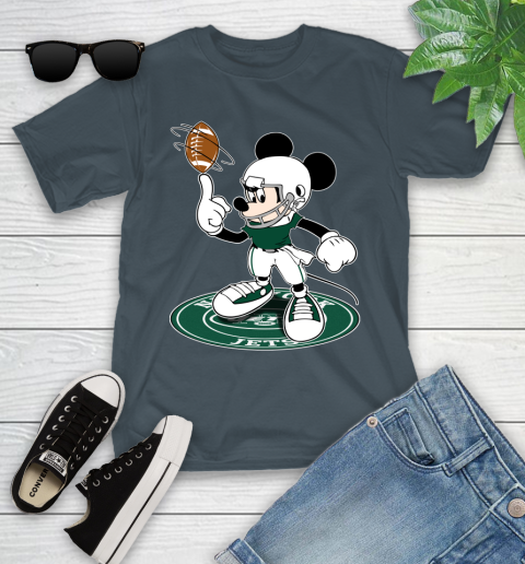 NFL Football New York Jets Cheerful Mickey Disney Shirt Youth T-Shirt 8