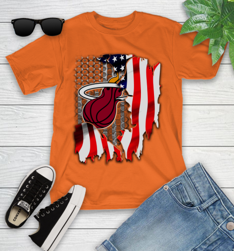 Miami Heat NBA Basketball American Flag Youth T-Shirt 9