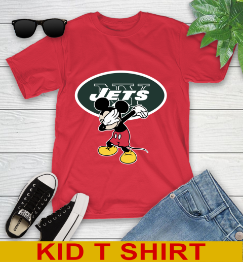 New York Jets NFL Football Dabbing Mickey Disney Sports Youth T-Shirt 10