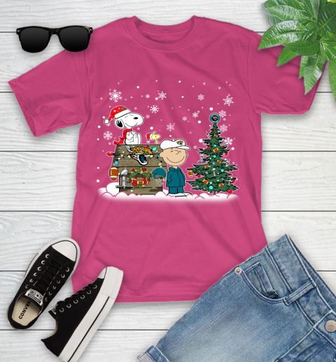 NFL Jacksonville Jaguars Snoopy Charlie Brown Christmas Football Super Bowl Sports Youth T-Shirt 11