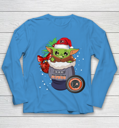 Philadelphia Flyers Christmas Baby Yoda Star Wars Funny Happy NHL Youth Long Sleeve 7