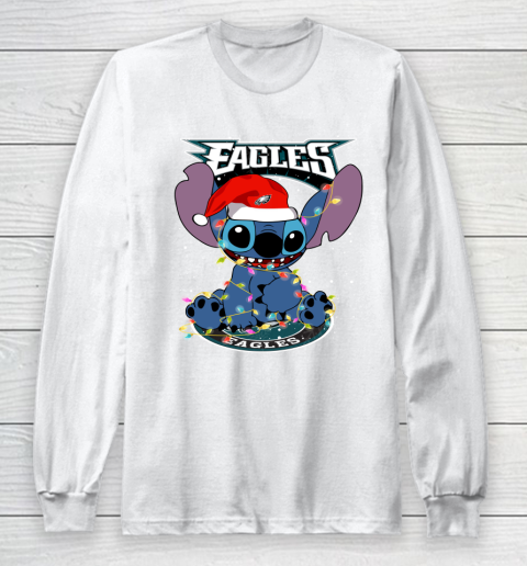 Philadelphia Eagles NFL Football noel stitch Christmas Long Sleeve T-Shirt