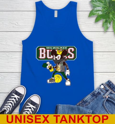 Milwaukee Bucks NBA Basketball Mickey Peace Sign Sports Tank Top 5