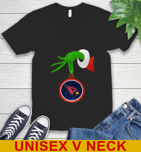 Arizona Cardinals Grinch Merry Christmas NFL Football V-Neck T-Shirt 2