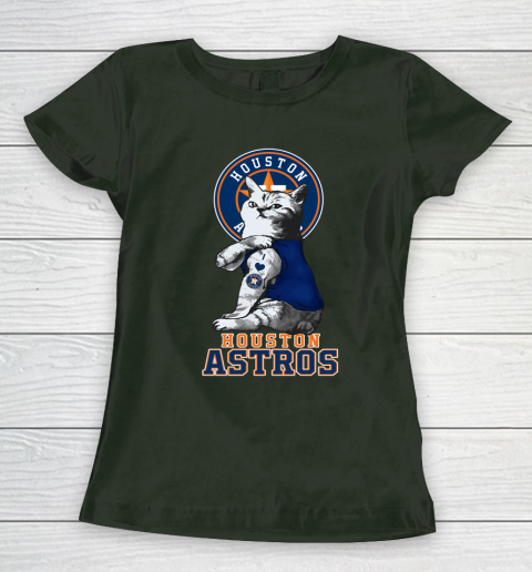MLB Baseball My Cat Loves Houston Astros Women's T-Shirt 4
