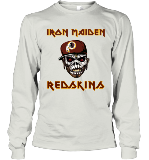 NFL Washington Redskins Iron Maiden Rock Band Music Football Sports rQR5SopAJ5n long sleeve tee 14 95 151514 front ash