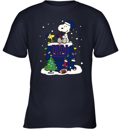 A Happy Christmas With New York Giants Snoopy Youth T-Shirt
