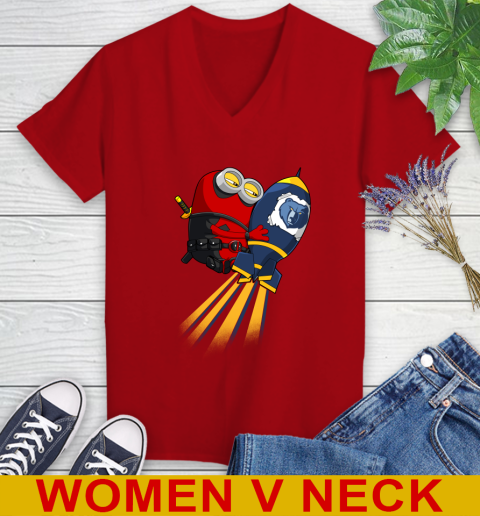 NBA Basketball Memphis Grizzlies Deadpool Minion Marvel Shirt Women's V-Neck T-Shirt 10