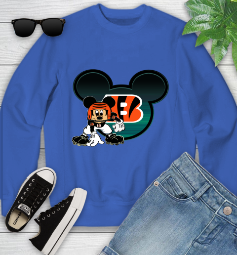 NFL Cincinnati Bengals Mickey Mouse Disney Football T Shirt Youth Sweatshirt 8