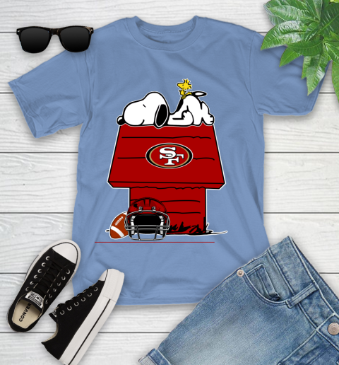 San Francisco 49ers NFL Football Snoopy Woodstock The Peanuts Movie Youth T-Shirt 11