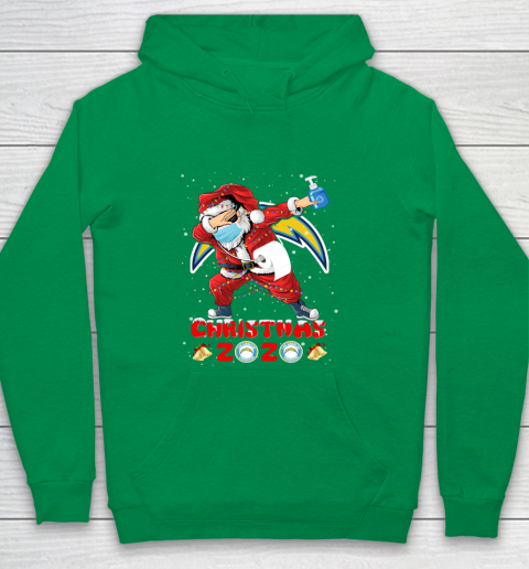 Los Angeles Chargers Funny Santa Claus Dabbing Christmas 2020 NFL Youth Hoodie 4
