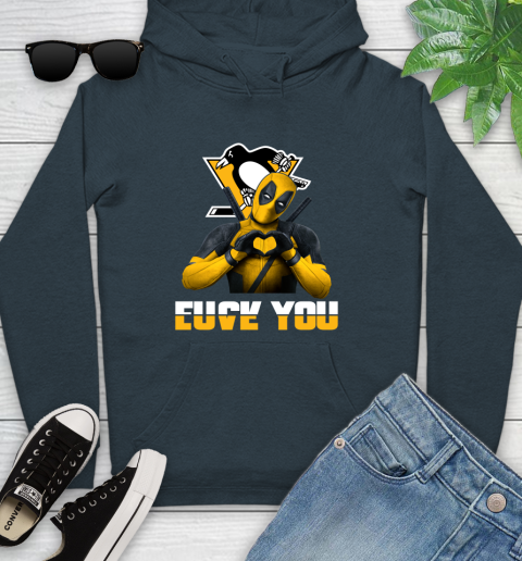 NHL Pittsburgh Penguins Deadpool Love You Fuck You Hockey Sports Youth Hoodie 10