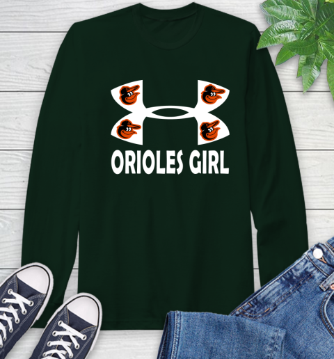 MLB Baltimore Orioles Under Armour Baseball Sports Long Sleeve T Shirt