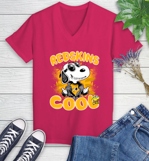 NFL Football Washington Redskins Cool Snoopy Shirt Women's V-Neck T-Shirt 7