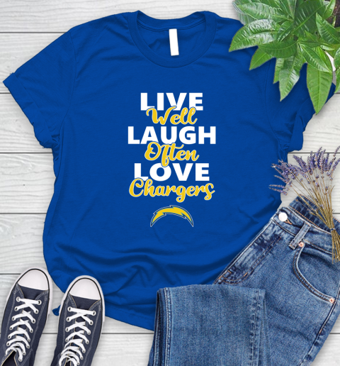 NFL Football Los Angeles Chargers Live Well Laugh Often Love Shirt Women's T-Shirt 10