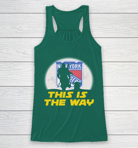 New York Rangers NHL Ice Hockey Star Wars Yoda And Mandalorian This Is The Way Racerback Tank 5