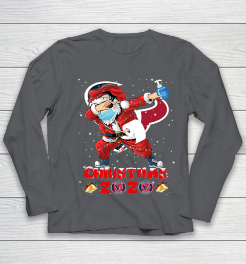 Houston Texans Funny Santa Claus Dabbing Christmas 2020 NFL Youth Long Sleeve 6