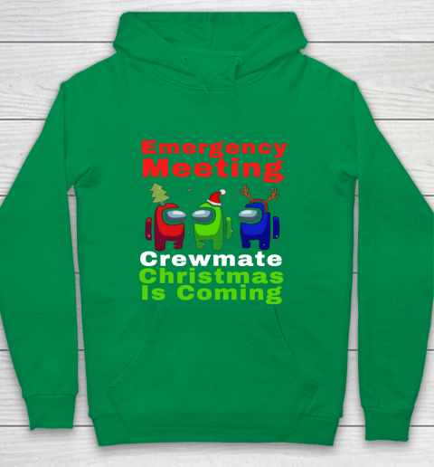 Among Us Emergency Meeting Crewmate Christmas Is Coming Youth Hoodie 4