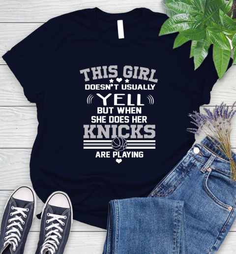 New York Knicks NBA Basketball I Yell When My Team Is Playing Women's T-Shirt 2
