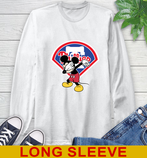 Philadelphia Phillies MLB Baseball Dabbing Mickey Disney Sports Long Sleeve T-Shirt