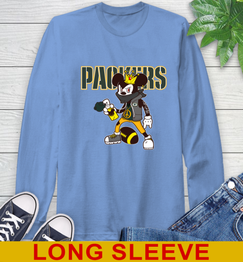 Green Bay Packers NFL Football Mickey Peace Sign Sports Long Sleeve T-Shirt 11
