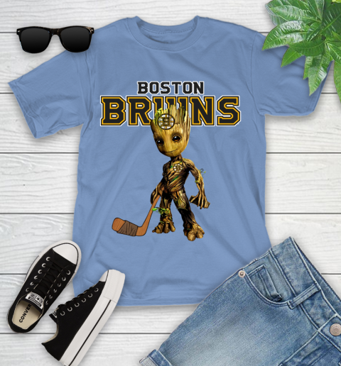 Boston Bruins NHL Hockey Groot Marvel Guardians Of The Galaxy Youth T-Shirt 11