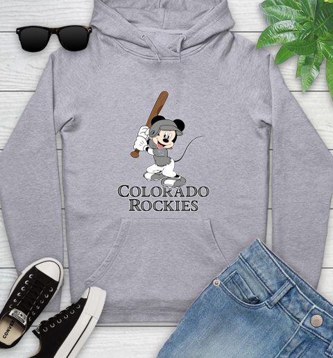 MLB Baseball Colorado Rockies Cheerful Mickey Mouse Shirt Youth Hoodie 6