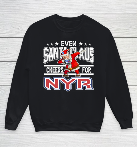 New York Rangers Even Santa Claus Cheers For Christmas NHL Youth Sweatshirt